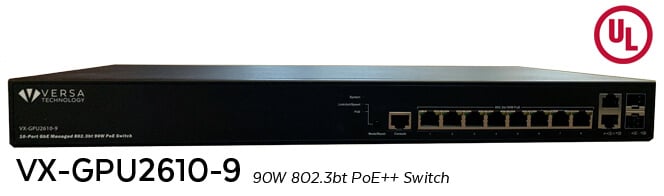 VX-GPU2610-9 802.3bt PoE++ Switch